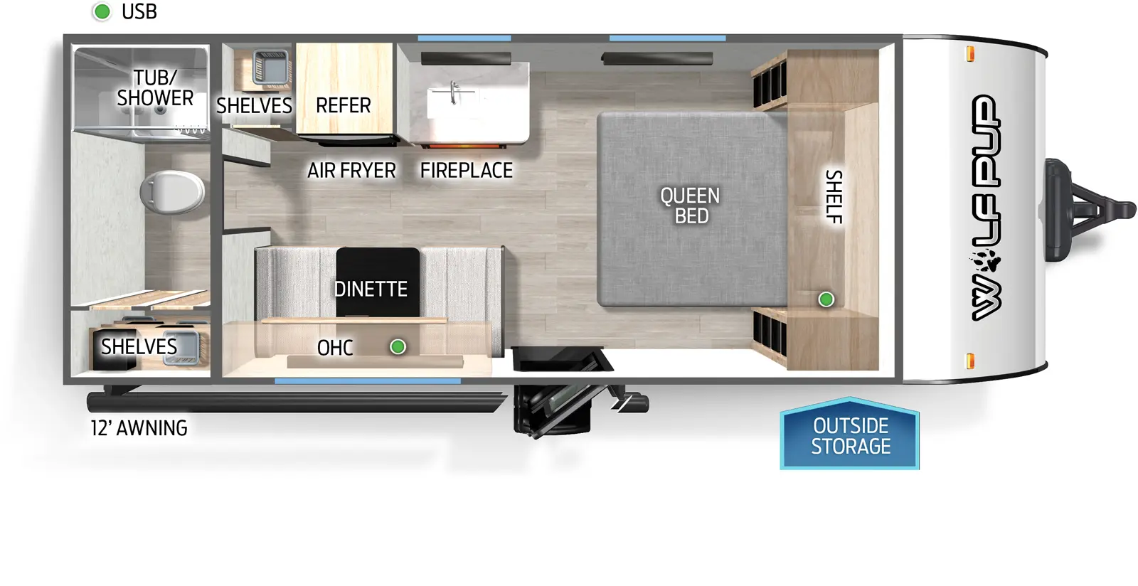 Wolf Pup 17EV Floorplan